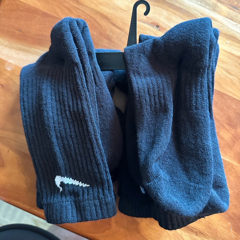 Nike Black Crew Socks with White Logo